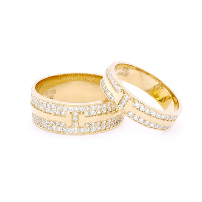 Nhẫn cưới vàng Bảo Tín K&K Vàng 18K đính Đá cao cấp - Bảo Tín K&K
