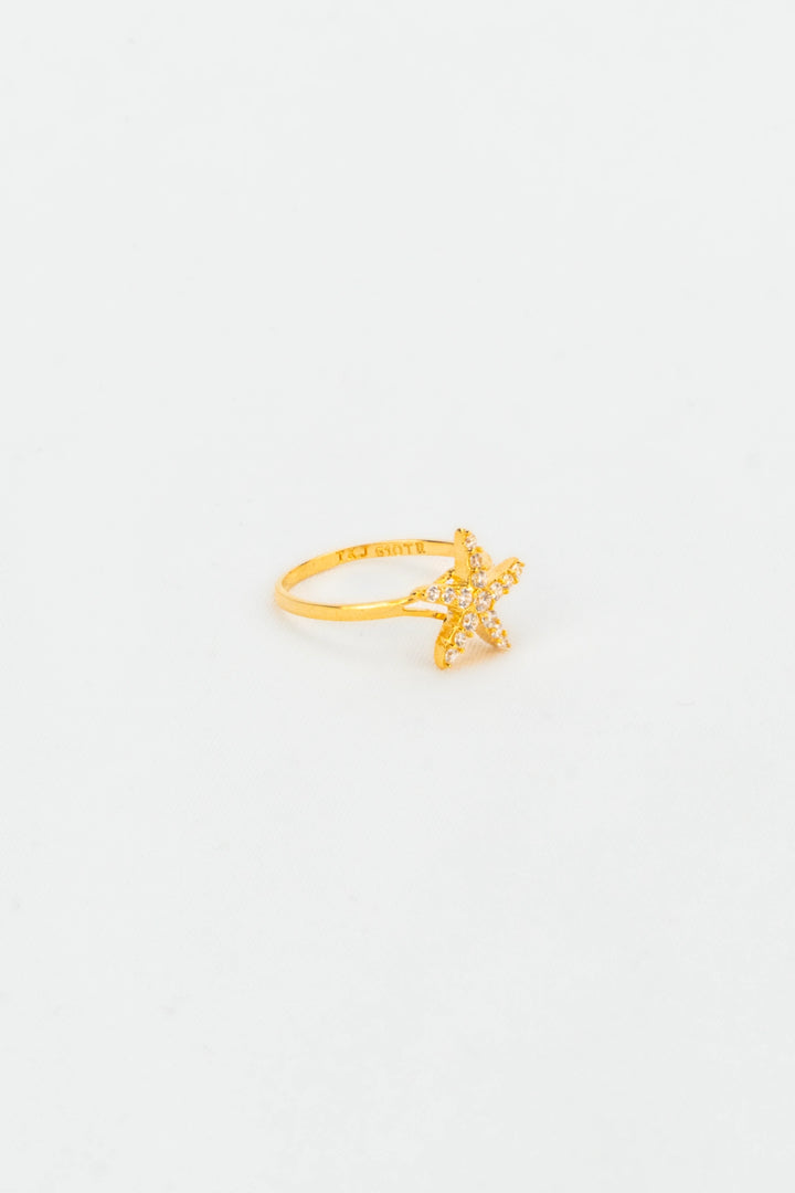Nhẫn Sao Biển Tấm Đính Đá CZ Vàng 16K Bảo Tín K&K