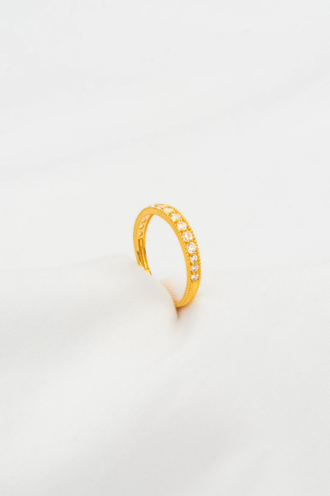 Nhẫn Nửa Hàng Tấm Đính Đá CZ Vàng 16K Bảo Tín K&K