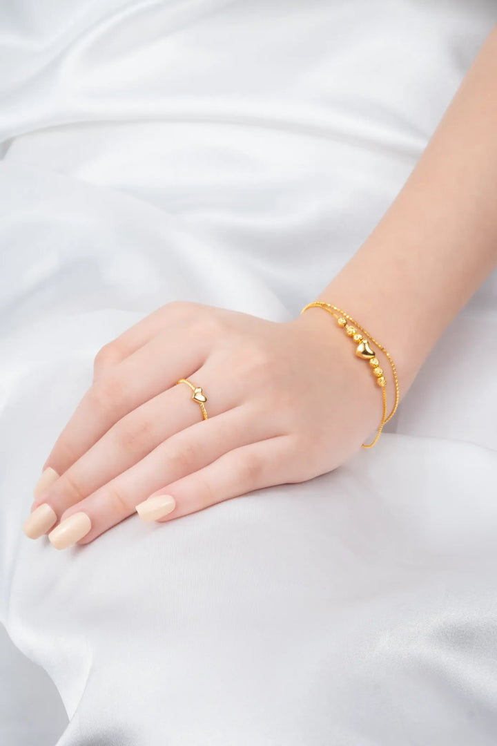 Nhẫn Trái Tim Trơn Vàng 16K Bảo Tín K&K