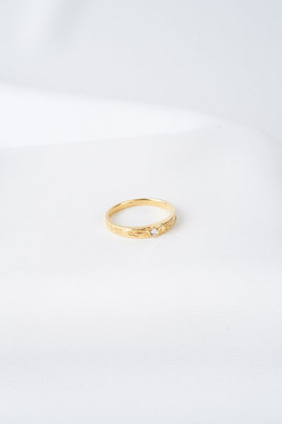 Nhẫn cưới vàng hoa văn Bảo Tín K&K Vàng 18K đính Kim cương