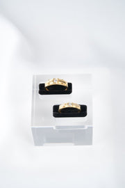 Nhẫn cưới vàng cưới 1h xi cát Bảo Tín K&K Vàng 18K đính Đá cao cấp