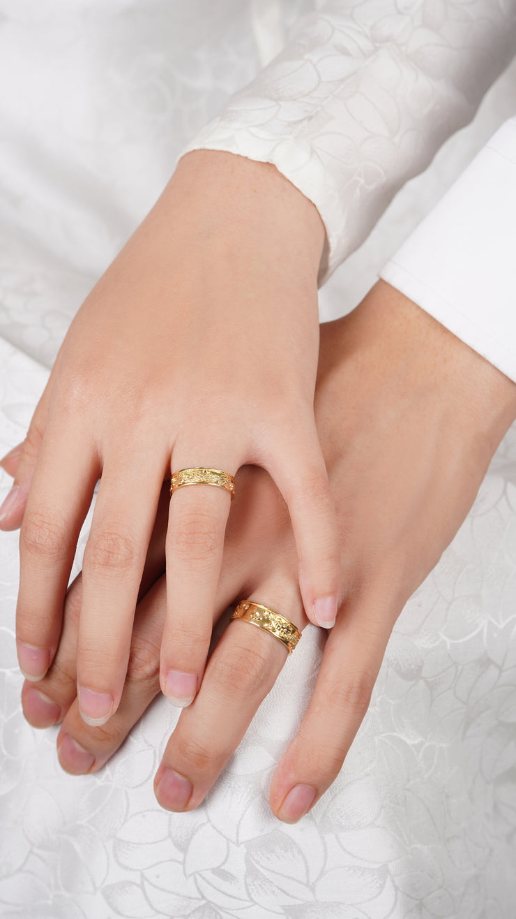 Nhẫn cưới nữ Bảo Tín K&K Vàng kiểu Ý 750 Charming