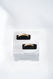 Nhẫn cưới vàng hoa văn Bảo Tín K&K Vàng kiểu Ý 750 đính Kim cương