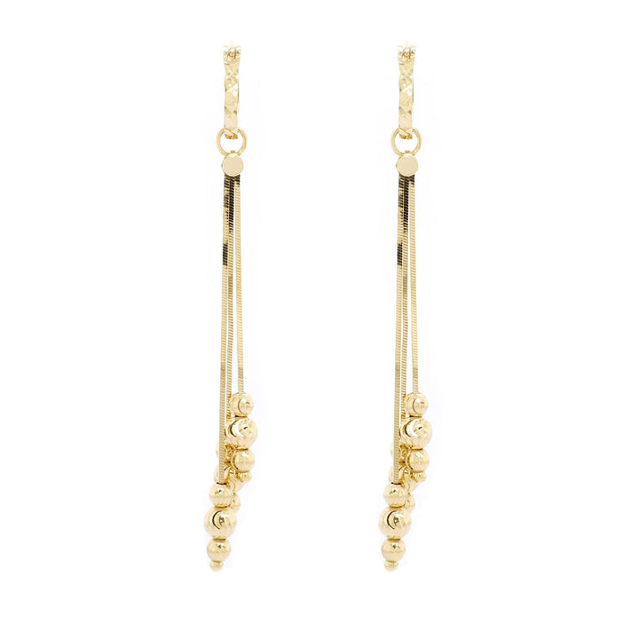 Bông tai vàng khoen bi móc máy Bảo Tín K&K Vàng 14K - Bảo Tín K&K