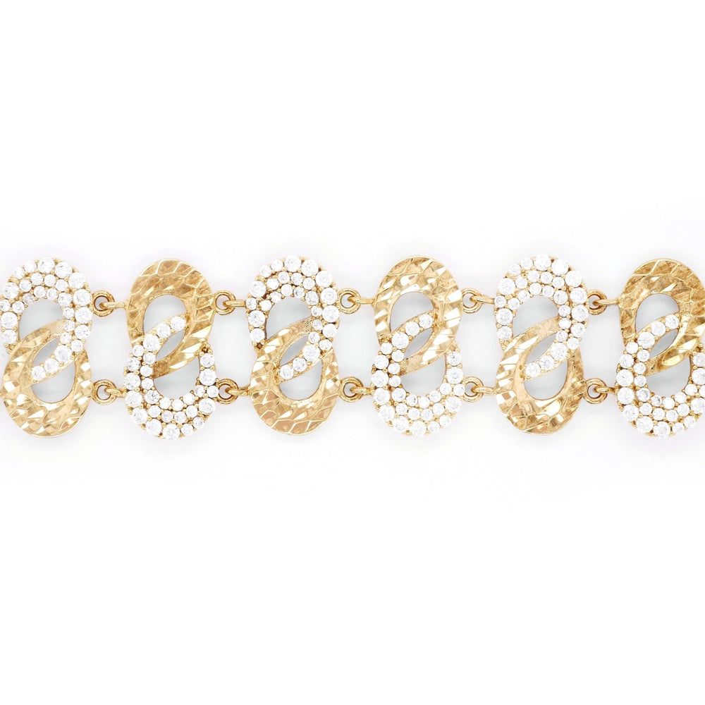 Lắc Infinity Móc Máy Bảo Tín K&K Vàng 14K Đính Đá Cao Cấp - Bảo Tín K&K