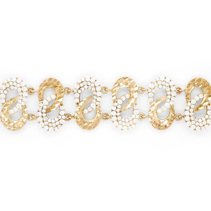 Lắc Infinity Móc Máy Bảo Tín K&K Vàng 14K Đính Đá Cao Cấp - Bảo Tín K&K