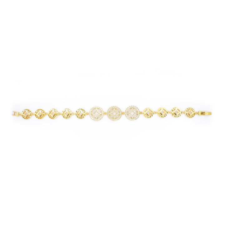 Lắc vàng đồng tiền Bảo Tín K&K Vàng 14K đính Đá cao cấp - Bảo Tín K&K