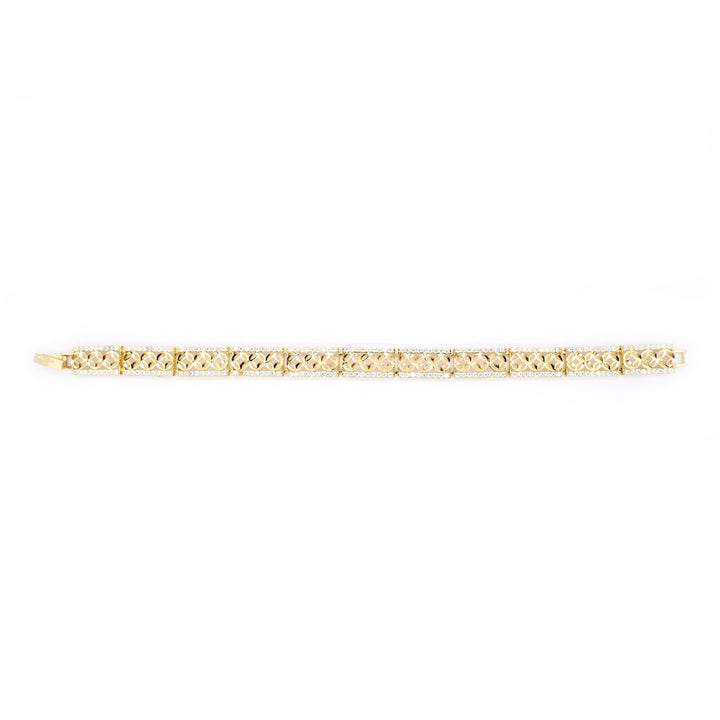Lắc vàng đồng tiền tấm Bảo Tín K&K Vàng 14K đính Đá cao cấp - Bảo Tín K&K