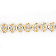 Lắc vàng lá móc máy Bảo Tín K&K Vàng 14K đính Đá cao cấp - Bảo Tín K&K