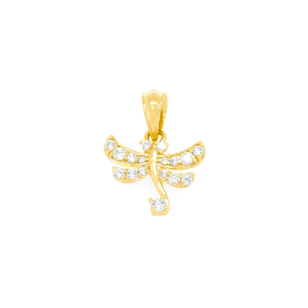 Mặt dây chuyền vàng chuồn chuồn tấm Bảo Tín K&K Vàng 14K đính Đá cao cấp - Bảo Tín K&K