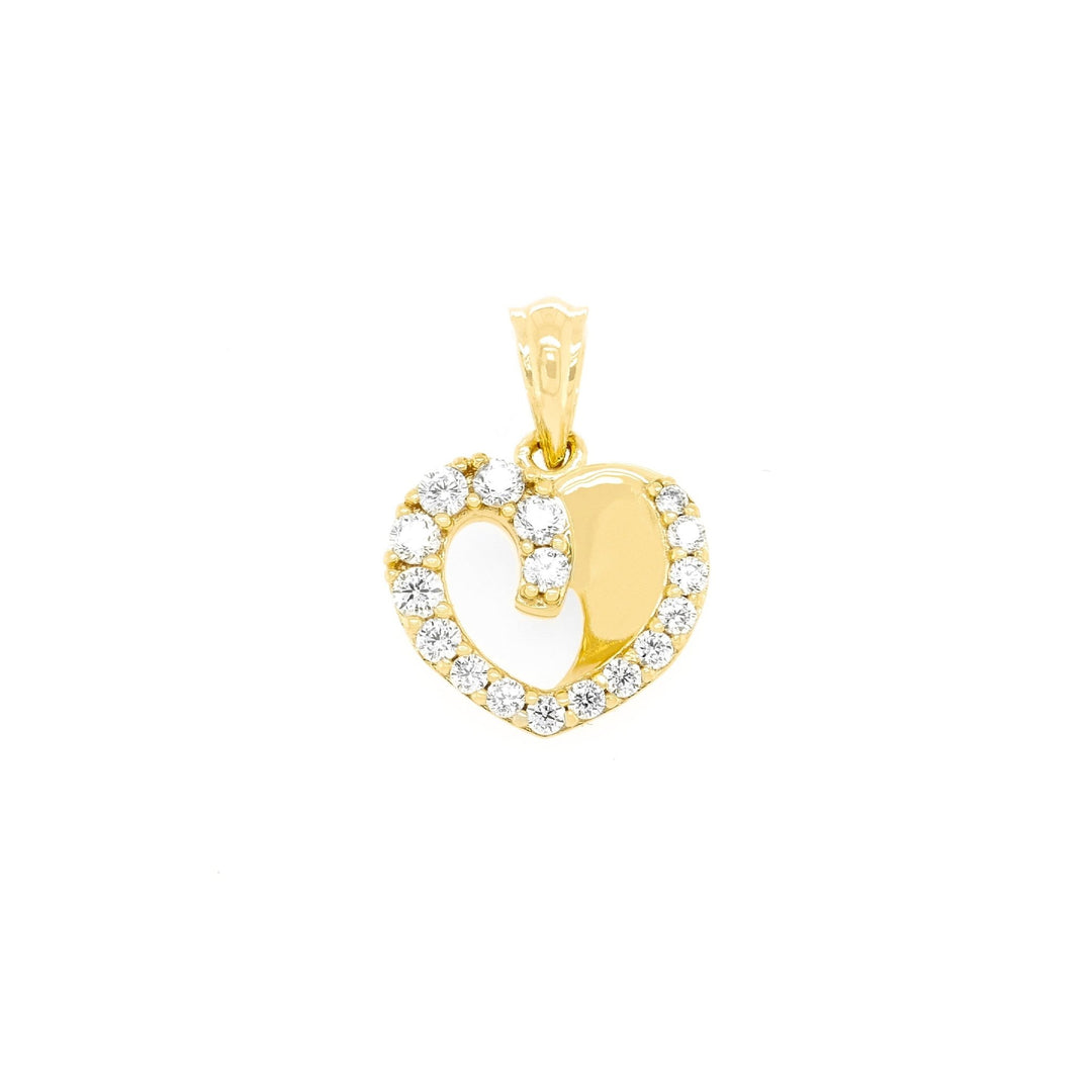 Mặt dây chuyền vàng tim nửa tấm Bảo Tín K&K Vàng 14K đính Đá cao cấp - Bảo Tín K&K