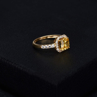 Nhẫn vàng kiểu Bảo Tín K&K Vàng 14K đính Đá cao cấp, Đá màu