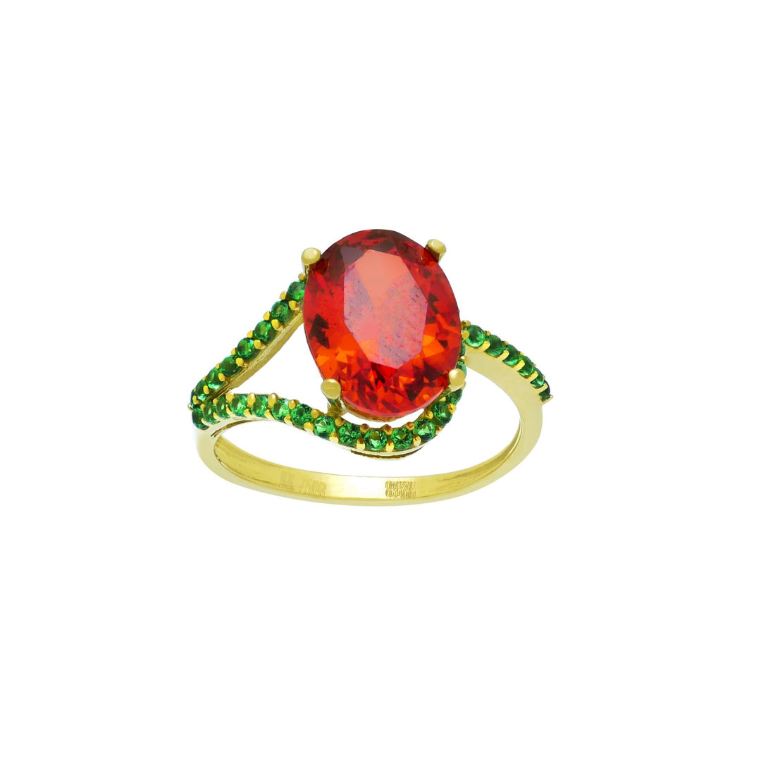 Nhẫn đá màu đỏ Bảo Tín K&K Vàng 18K đính Đá màu - Bảo Tín K&K
