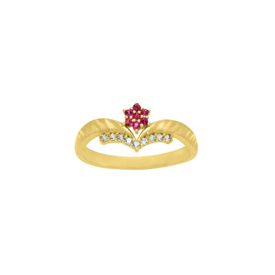 Nhẫn hoa mai đá hồng Bảo Tín K&K Vàng 18K đính Đá màu - Bảo Tín K&K