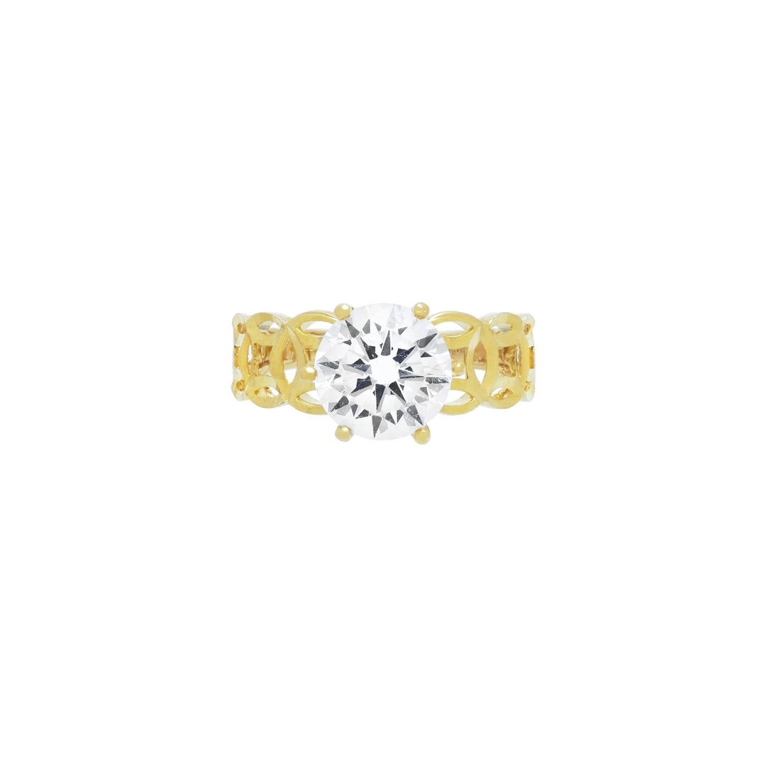 Nhẫn kim tiền Bảo Tín K&K Vàng 14K đính Đá cao cấp - Bảo Tín K&K
