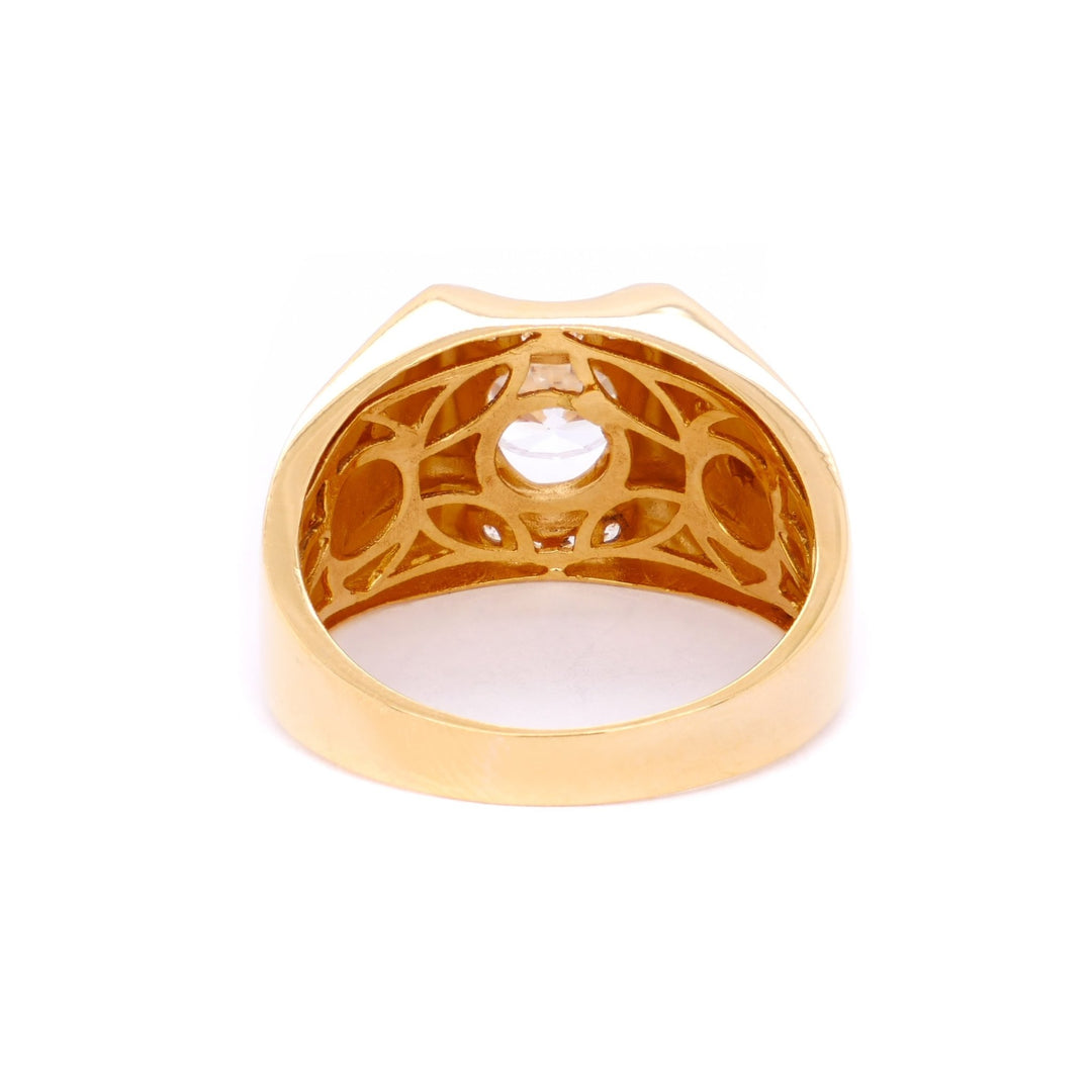 Nhẫn nam vàng hai bên bò cạp Bảo Tín K&K Vàng 18K đính Đá màu - Bảo Tín K&K