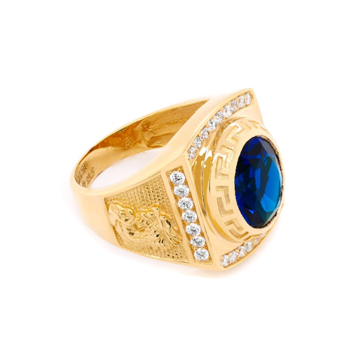 Nhẫn nam vàng hai bên rồng Bảo Tín K&K Vàng 18K đính Đá màu - Bảo Tín K&K