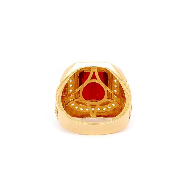Nhẫn nam vàng hai bên thánh giá Bảo Tín K&K Vàng 18K đính Đá màu - Bảo Tín K&K