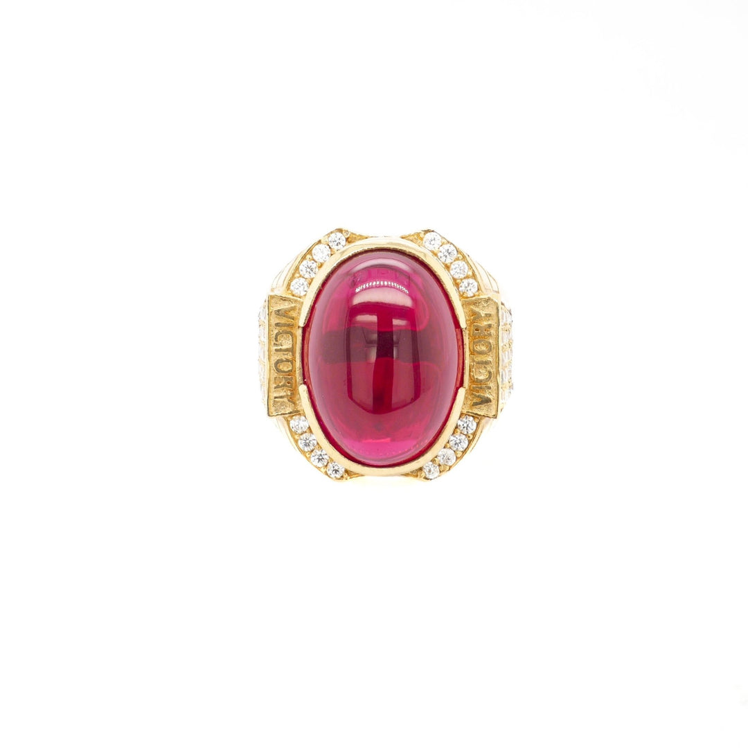 Nhẫn nam vàng tấm Bảo Tín K&K Vàng 14K đính Đá màu - Bảo Tín K&K