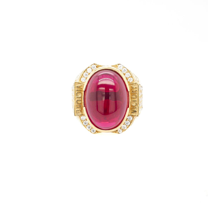Nhẫn nam vàng tấm Bảo Tín K&K Vàng 14K đính Đá màu - Bảo Tín K&K