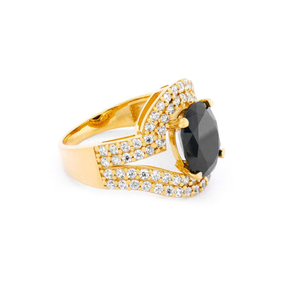 Nhẫn vàng oven đen Bảo Tín K&K Vàng 18K đính Đá màu - Bảo Tín K&K