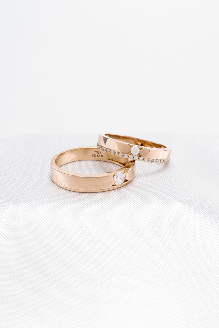 Nhẫn cưới nam Bảo Tín K&K Vàng kiểu Ý 750 Delightful